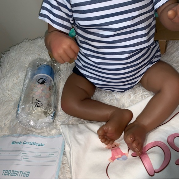 Reborn Baby Doll Boy 24” Bottle Diaper Birth Certificate Poseable - Picture 7 of 10